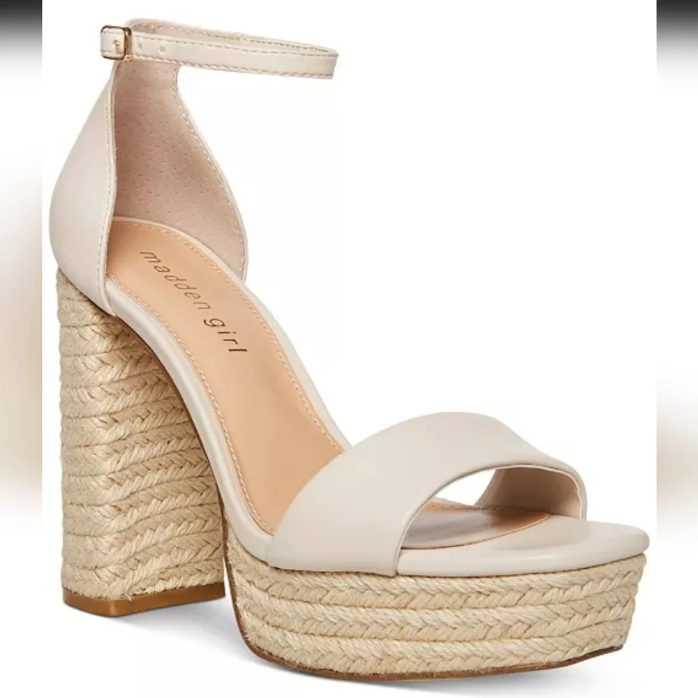 New w/Box Madden Girl Omega-J 2-Piece Ankle-Strap Espadrille Platform Sandals